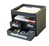 Victor Wood Midnight Black Collection, Tidy Tower Desktop Organizer, Black, (5500-5)