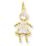 14k April Girl Gemstone Charm