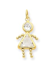 14k April Girl Birthstone Charm