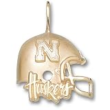 University of Nebraska N & Huskers Helmet Pendant (14kt)
