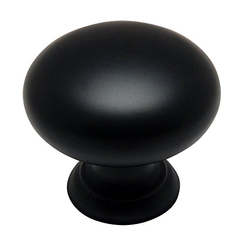 Cosmas® 4950FB Flat Black Cabinet Hardware Round Mushroom Knob - 1-1/4