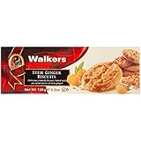 Walkers Shortbread Stem Ginger Biscuits, 5.3-Ounce Boxes (Count of 6)