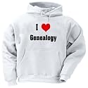 I Love/Heart Genealogy Adult Hooded Sweatshirt (Hoodie / Hoody) Various Colors