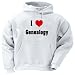 I Love/Heart Genealogy Adult Hooded Sweatshirt (Hoodie / Hoody) Various Colors