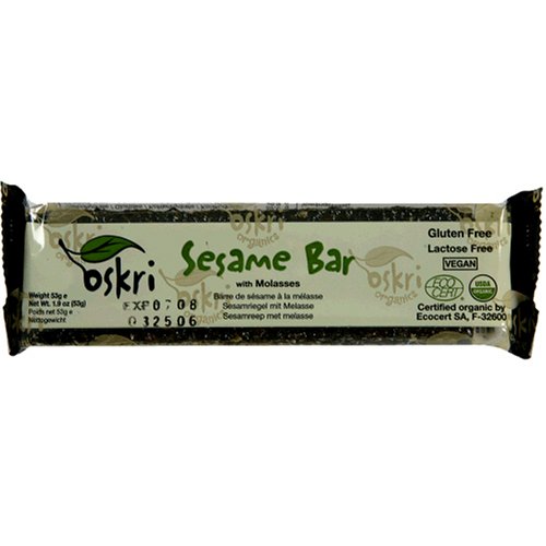 Oskri Organics Black Sesame Bar, 1.9-Ounce Bars (Pack of 18)