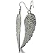 Vintage Inspired Silver Tone Angel Wing Earrings