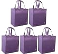 Reusable Grocery Tote Bag Lavander 5 Pack