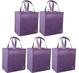 Reusable Grocery Tote Bag Lavander 5 Pack
