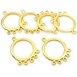 6 Gold Plated Chandelier Earring Hoops Jewelry Parts