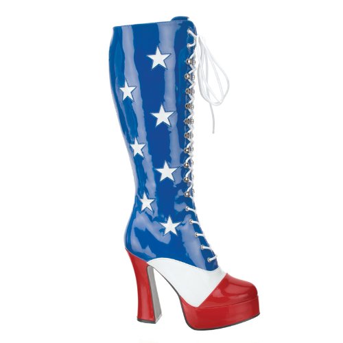 5 Inch Sexy Knee High Boot American Flag Halloween Costume Wonder Woman Super Woman
