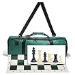 Tournament Chess Set with Deluxe Green Canvas Bag - 3 3/4" King - Triple Weighted