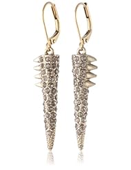 Sam Edelman Pave Antique Worn Gold Colored Drop Spike Earrings