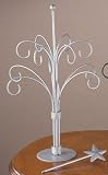 12 Arm Ornament Tree - Painted Silver Finish - Changeable Top