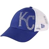 New Era Kansas City Royals Youth Girls Jr. Jersey Shimmer Adjustable Hat - Royal Blue/White