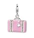 Sterling Silver Swarovski Crystal Pink Laptop Bag Charm