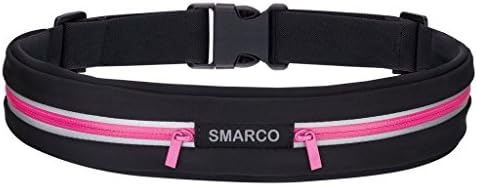 Waist Packs,Smarco Running Belt for Cell Phone during outdoor exercise - Two Pockets(Pink)