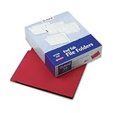 2-Ply Expans Fldrs W/2 Fastnrs, Straight Cut, End Tab, Ltr, RD, 50/bx
