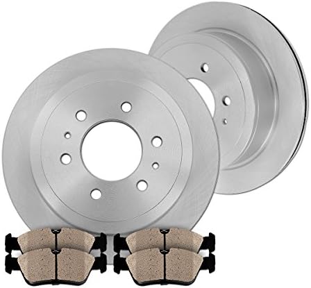 Callahan REAR Premium Grade OE 6 Lug 285.5 mm [2] Rotors + [4] Quiet Low Dust Ceramic Brake Pads Kit CK006436