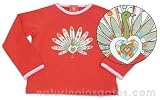 Room Seven - Room Seven Peacock Embellished Red Cotton Top