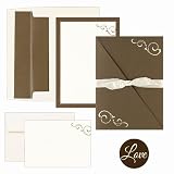 (Price/Pack)Masterpiece Studios 2150039 Brown Swirl Folder Invitation And Note Card Kit