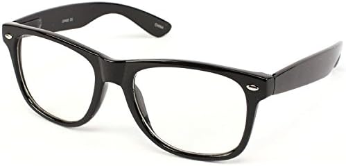 CLEAR LENS 80's Style Vintage Wayfarer Style Sunglasses With Clear Lens. Very Popular. Many Colors For Frame