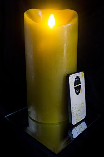 Flameless Candles with Timer and Remote Control - 3.5''x7'' Incredibly Realistic Moving Flame Wick Real Wax Battery Operated Led Candles, Color: Dark Green