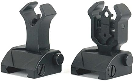 Superior Tactical Flip up Front and Rear Iron Sights Set for Picatinny Rails A2 223 5.56 Colt