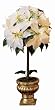 GKI Bethlehem Lighting Weatherproof 35-Light Single Topiary Poinsettia Tree, White