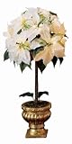 GKI Bethlehem Lighting Weatherproof 35-Light Single Topiary Poinsettia Tree, White