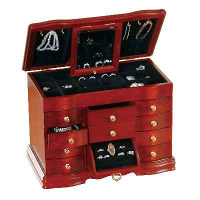Childrens Toyshop  Jewelry : Carlisle Jewelry Box (Cherry Finish) (14"H x 7.75"W x 10.5"D)