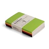 Writersblok Bamboo Small Notebook, Ruled, Pack of 4, 3.25 x 5-Inches (WBB701)