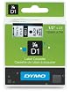 DYMO Labeling Tape, D1, Split Back , adhesive, Easy Peel, &frac12;" x 23', (45013), Black Print on White Tape