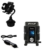 Cowon iAudio U3 Auto Cup Holder with Car Charger - Uses Gomadic TipExchange