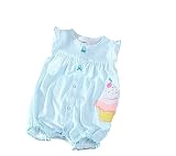 CHOUeTTe ベビー服 ロンパース 新生児～２歳まで フレア 女の子 前開き ノースリーブ 夏 綿100% 可愛い アニマル柄 リボン 出産祝い 誕生日プレゼントにもどうぞ 柄サイズ多数 オリジナ