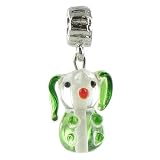 Quiges Beads Charms Dog of glass