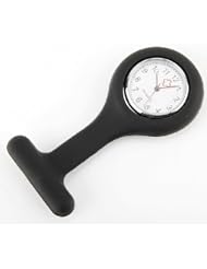 VIVA Fashion Brand New Black Silicone Nurses Brooch Fob Watch Brooch Tunic Pocket Nurse Watch