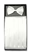 SILK Cumberbund & BowTie WHITE Men's Cummerbund & Bow Tie Set