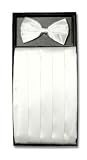 SILK Cumberbund & BowTie WHITE Men's Cummerbund & Bow Tie Set