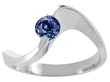 0.65 cts Genuine Blue Sapphire Ring - 14kt White or Yellow Gold LIFETIME WARRANTEE