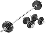 York 48kg Cast Iron Barbell/Dumbell Set