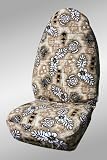 Hawaiian Print Seat Covers - 2 Front Universal Buckets - Turtles Sandy Point - Made In The USA