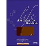 Life Application Study Bible: New King James Version, Tutone Leatherlike Brown/Tan book cover