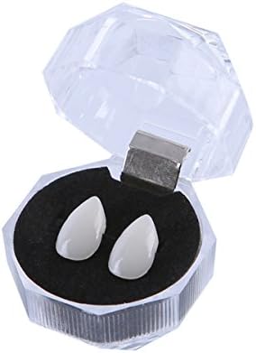 PLEN 2pairs Vampire Dentures Teeth Fangs Halloween Props With Crystal Case 0.51inches