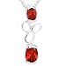 Oval Cut Garnet Pendant Necklace Sterling Silver