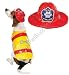 Zack & Zoey Pawfield Firefighter Fire Chief Fireman Dog Halloween Costume Large