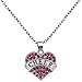 'Cheer'' Cheerleader Pendant Necklace Jewelry Gifts for Girls and Teens (Dark Pink)
