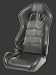 NRG INNOVATIONS (RSC-204L) PVC leather Sport Seats Black w/ Black Trim (Left)