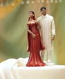 Weddingstar Indian Bride In Embroidered Red Dress Mix & Match Cake Topper
