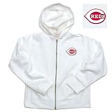 Cincinnati Reds MLB Girls Lucky Full Zip Hooded Jacket (White)