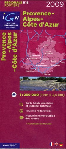 City Travel Guides Discounted  Search : IGN (Institut Geographique National) Road Map to Provence - Alpes - Cote d'Azur (France)